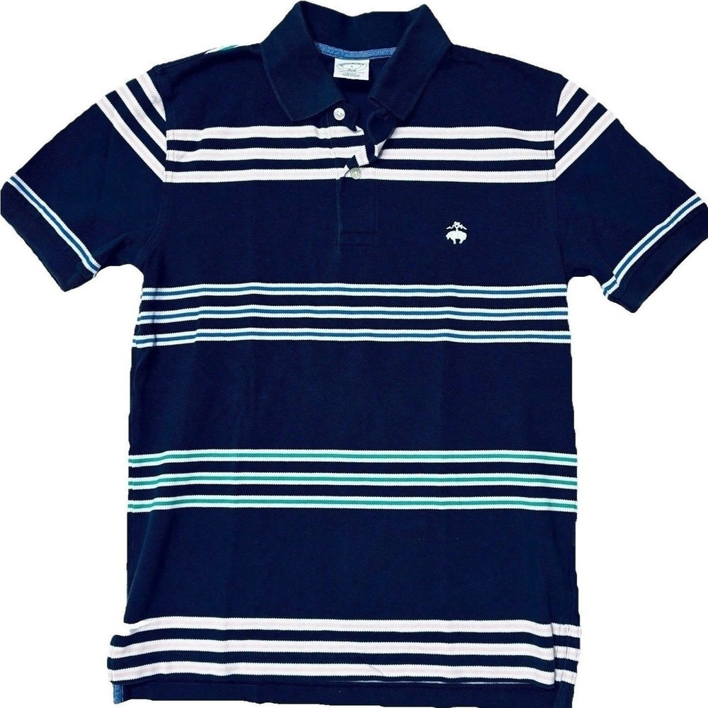 Brooks Brothers 346 Polo Shirt Performance Slim Golf Stripe Preppy Cotton Mens S